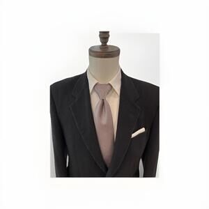 VTG LUBIAM MENS WOOL CASHMERE SPORT COAT BLACK IT48/US38R MADE ITALY GOOD COND!